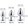 BDSM Anal Plug 3 Pcs Luxury Jewelry Design Butt Plug Fetish Stainless Steel Sex Toy Large+Medium+Small Anal Stimulation Toy for Unisex Masturbation (Purple)