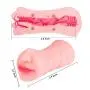 ZEMALIA Cyberskin Male Masturbators Pocket Pussy 3D Textured Vagina and Mouth Double Ends for Oral Blow Job Masurbation, Sex Toys for Men with 35ml Water Based Lubricant