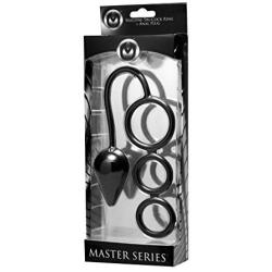 Master Series Triple Threat Silicone Tri Cock Ring with Anal Plug