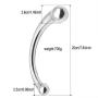 YiFeng Stainless Steel Curved Dual Ended Dildo, G-spot P-spot Stimulator for Anal Play Prostate Massage (Metal Silver)