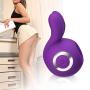 G Spot Rabbit Vibrator with Bunny Ears Silicone Rechargeable Dildo Vibrator Clit Stimulator Finger Vibration Ring Sex Toys Massager with Quiet Dual Motor 10 Vibration Modes for Women Couple