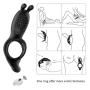Penis Ring Vibrator with Rabbit Ears 9 Vibration Modes Wireless Remote Control for Couples Play, PALOQUETH Rechargeable Mens Vibrating Cock Ring Waterproof for Longer Harder Erection
