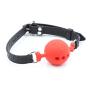 Lesik Silicone Breathable Ball Gag for Adult Bondage Restraints Sex Play (Red+Black, 1.5in Ball)