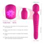 Wireless Handheld Heated Wand Massager 7 Powerful Vibration Modes for Sports Recovery and Muscle Aches-Rose Red