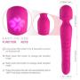 Wireless Handheld Heated Wand Massager 7 Powerful Vibration Modes for Sports Recovery and Muscle Aches-Rose Red