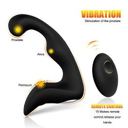 Rechargeable Massager Electronic for Relaxation Massaging with Multiple Vibrating Speed and Patterns Waterproof Silicone Plug for Body Massage 12 Functions with Wireless Remote Control, Black