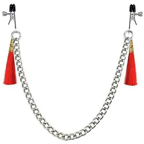 Nipple clamp Nipple clit Clamps Twin Clamps with Fluffy Tassel Body Decoration (Twin clamp) Nipple clamp Nipple clit Clamps Twin Clamps with Fluffy Tassel Body Decoration (Twin clamp)