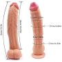 XL-Massagers 12 Inch Simulation Huge Long Lifelike Big Monster Massage Wand Handsfree Female Personal Massager (Color : Beige)
