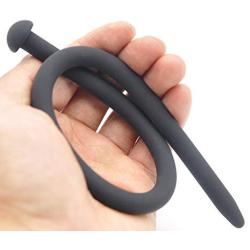 Binpure Adult Silica Gel Urethral Stretching Bladder Toys Stimulate Relaxing Toys Hand Vibrating (Dia 9.5mm, Black)