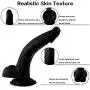 HUOLA Realistic 9 Inch Silicone Soft Ďîldɔ Waterproof Skin Body Massager Tool with Suction Cup for Women Men (Color : Black)
