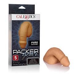 CalExotics Packer Gear 5 Inch Silicone Packing Penis - Realistic Prosthetic Dong Strap On Sex - Trans Transitioning FTM Adult Female to Male - Tan, 1 Count