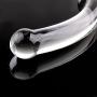 Wowlife Bent Graduate Glass Massager Anal Plug Curve Shape P Spot & G spot Stimulator Crystal Butt Plug Personal Massager Flirt Dildo Dong Penis Anal Toy