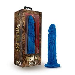 Blush The Realm Draken Silicone Dragon Dildo, Lock On Attachment Compatible, Sex Toy for Women, Sex Toy for Adults, Blue