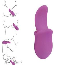 Whisper Quiet Massager Handheld 10 Frequency Vib Tongue Massager, Rechargeable Silicone Lick Massage Magic Wand Purple By Luseeo