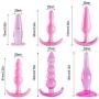 KM80-6 Piece Set Small and Cute Silicone Anale Plugs Massager Suitable for Male&Fmale and Couples Lover (Pink)