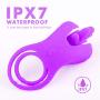 Vibrating Cock Ring, Penis Ring with Double Loop Licking 10 Rotation Speeds Waterproof Medical Silicone Rechargeable Couples Adult Sex Toy (Purple)