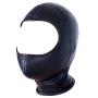 Leather Bondage Cosplay Mask Hood, Black Full Face Breathable Restraint Head Hood, Sex Toys, for Unisex Adults Couples, BDSM/LGBT Halloween Masquerade Mask