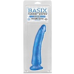 Pipedream Rubber Works Slim 7-Inch Dong with Suction Cup  Blue