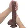 HAOZICH 11.02 inch Perfect Size Realistic Massager with Strong Suction Cup is Easy to use HAOZICH (Color : Brown)