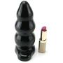 Doc Johnson Triple Ripple Butt Plug - Large - 5.6 in. Long and 2.3 in. Wide - Gradually Widens - Sturdy Flared Base - Anal Toy - Black