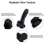 7.87inch Small Soft Safe Small Real Female Personal Relax Massage Small-Dîldɔ for Women Men Toy with Suction Cup Black