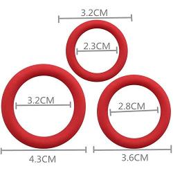 DODP TSHIRT Sex C-ock Ring Adult Sex-Toys 3pcs Tire Type Silicone Delay Ejaculation C-ock Rings Black Red Blue Sex-Toys Products for Men P-Enis Rings Sex C-ockring for Gay,3pcs red,Home & Indoor