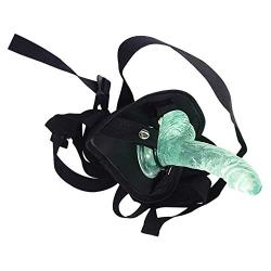 MXYLYM9 Strǎp ǒn fǒr Pěǒplě, Waist Curve Thrust Single Heads Soft Massaging with Suction Cup 100% Secret Packing PVC+ Artificial Leather Pants Green (L:6inch, W: 1.37inch)