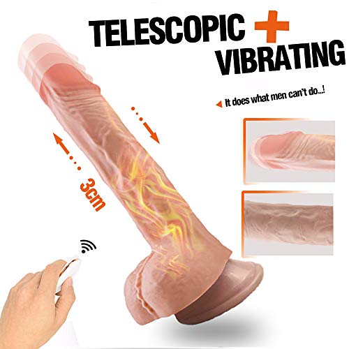 Realistic Dildo Automatic G spot Vibrator with Suction Cup for Women Hands-Free Sex Fun, Treediride Heating Silicone Vibrant Penis Sex Toy Rechargeable Anal Vibrator for Orgasm (7 Inch)