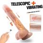 Realistic Dildo Automatic G spot Vibrator with Suction Cup for Women Hands-Free Sex Fun, Treediride Heating Silicone Vibrant Penis Sex Toy Rechargeable Anal Vibrator for Orgasm (7 Inch)