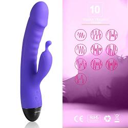 Rabbit G Spot Vibrator Dildo Clit Stimulator Adult Sex Toy for Women Couples Rechargeable,10 Modes?-