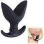 xinYxzR Silicone Anal Dilator Opening Butt Expander Speculum Anal Plug Unisex Sex Toy Black