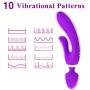 Handheld Wireless Waterproof Massage Vibraror, Skin Friendly Silicone, 10 Kinds of Silent Vibration Mode - USB Charging - Relieve Muscle Pain