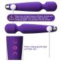 Mini Wand Massager, Fovel Wireless Cordless Portable Small Size Handheld Powerful Massage for Back Neck Shoulder 5 Vibrations & 5 Intensities Silent Waterproof USB Chargeable,Purple Rose