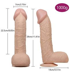 Beginner AñāĹ Ď-íĹdõ Massager Berryed Tshirt Super Thick Huge 8.85 Inch Massage Silicone Extreme Big Realistic Sturdy Suction Cup Pê-niš Dick Product for Women Sexxxt-Toys Thrusting Plug