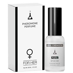 Pheromones For Women (Purity) - Elegant, Ultra Strength Organic Fragrance Body Perfume Spray (1 Fl. Oz Spray) (Human Grade Pheromones to Attract Men)