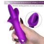 Clit Bullet Vibrator for Female, Tongue Sex Toy Oral Stimulator, Fovel Soft Cunnilingus Licking Dildos Clitoral 10 Modes Vibe Tickler Adult Women Nipple Solo Orgasm Vaginal Anal Massager Quiet