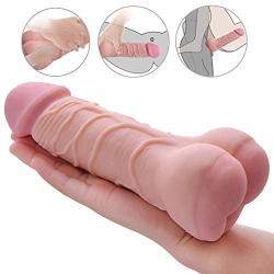 Male Masturbator Adult Sex Toy, 3D Realistic Mini Ass Anal Pocket Pussy Double Function Hollow Penis Sleeve for Men Masturbation, Soft Realistic Dildo for Women Couples