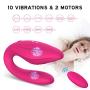 Clitoral G-spot Couples Vibrator - Adorime Wireless Anal Clitoris Stimulator, Waterproof Vaginal Massager with 10 Powerful Vibrating Modes, Rechargeable Adult Sex Toys for Women Masturbation(Pink)