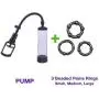 9" Pupm Vacuum Enlargement Enlarger Extender Potency Bigger Men Ed Aid + 3 Black Ring Beaded