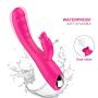 Cordless Wireless Waterproof Soft Dual Motor Quiet USB Recharging 30 Speeds Mode Víbràtòr Odourless Safer and More Convenient Vibartion Wand -Rose Red