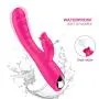 Soft 30 Frequency Sucking Cordless Quiet Wireless Waterproof Dual Motor Pleasure USB Recharging Rǎbbít Víbràtòrs Smart Inductive Wand Suction Thrusting Rose Red
