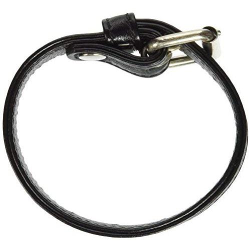 M2m Cock Ring, Leather with Buckle, Black