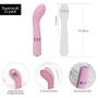 Pure Love Silicone G-Spot Vibrator Pink, Rechargeable and Multi Speed with Swarovski Crystal Button, Pretty Quilted Vibrator
