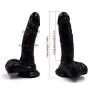 TTQQJJ Big Didos Dicks Lifelike Massagers Size Massager with Strong Suction Cup-Black-mobaidanche