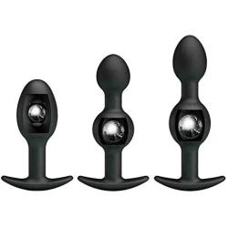 ARIRRA Anal Sex Toys Silicone Anal Beads Metel Ball Inside Muscles Trainer Anal Butt Plug