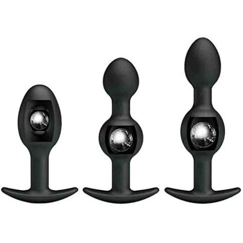 ARIRRA Anal Sex Toys Silicone Anal Beads Metel Ball Inside Muscles Trainer Anal Butt Plug