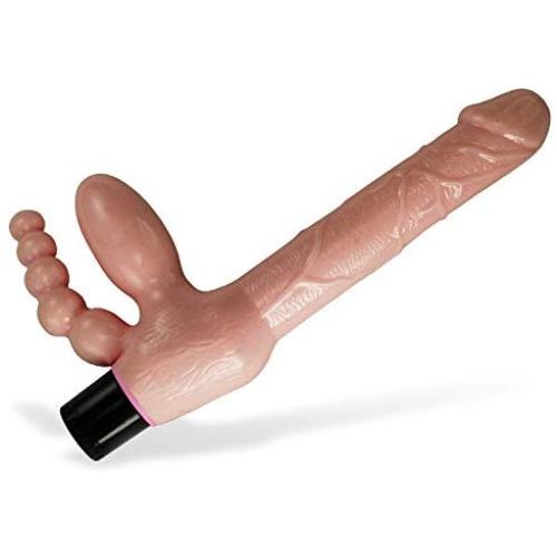 LeLuv Strap On Dildo Vibrating Strapless Female Double Penetration