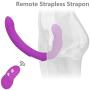 Hands Free Play Vibrating Silicone Strapless Strap-On for Women Lesbian Realistic Silicone