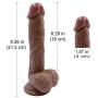 MEIJUNMAWEI 8.26inch Female Realistic Dìdlo with Suction Cup Hands-Free Flexible Toy-(Brown)