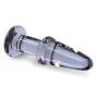 LeLuv Butt Plug Beginner 5 inch Glass Anal Toy Purple Bundle with Premium Padded Pouch